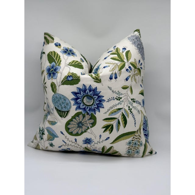 Bring timeless botanical beauty into your home with this handcrafted throw pillow cover featuring Schumacher's Roca...