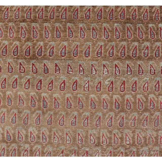 Antique Malayer Runner With All-Over Paisley Design in Red, Brown, and Blue 3'4 X 7'4 For Sale In Atlanta - Image 6 of 12