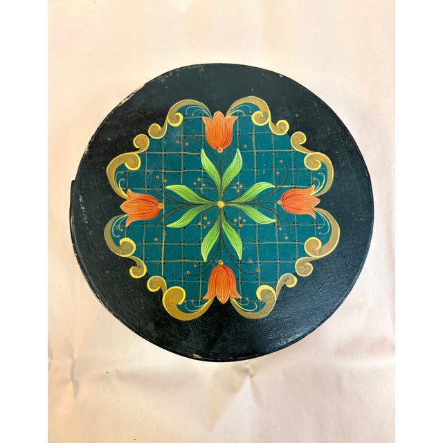 Vintage American Hand-Painted Shaker-Style Bentwood Folk Art Sewing Box For Sale - Image 9 of 9
