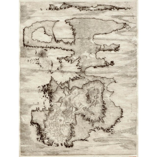 Mid Century Islands Woodblock by K. N. Tsukamoto For Sale - Image 4 of 7