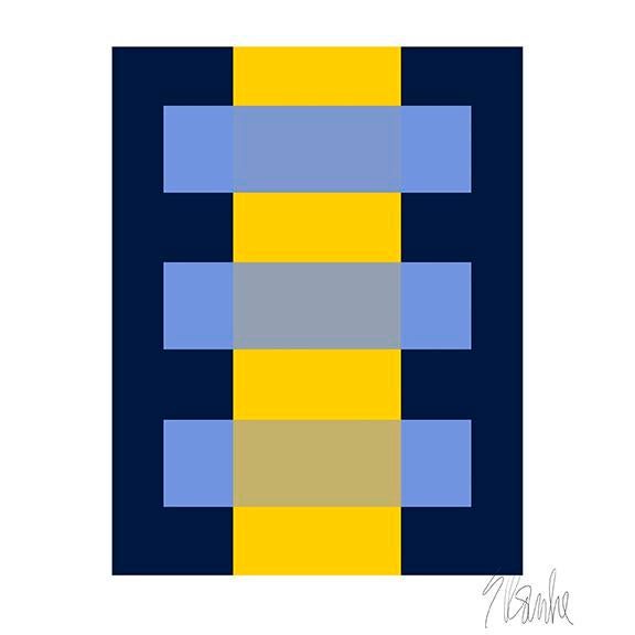 Paper Yellow Through Blue on Navy Fine Art Print 30" X 40" by Liz Roache For Sale - Image 7 of 7