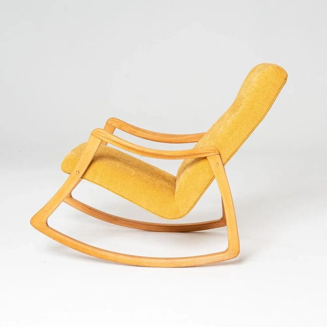 Mid-Century Modern Czech Rocking Chair attributed to Ton, 1960s For Sale - Image 3 of 12
