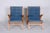 Set of Mid-Century Upholstered Ash Lounge Chairs attributed to Jan Vaněk, Former Czechoslovakia, 1950s For Sale - Image 9 of 18