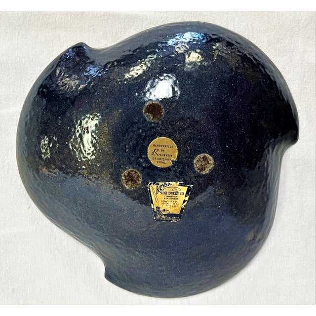 Metal Vintage Mid Century Modern Handcrafted Bovano Chesire Copper Enamel Dish For Sale - Image 7 of 12