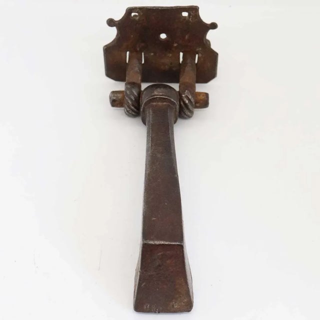 French Provincial 18th Century French Provincial Hand Wrought Iron Door Knocker For Sale - Image 3 of 6