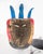 Large Vintage Hand Carved Red Diablo Costume Mask With Beard & Blue Feathers For Sale - Image 14 of 18