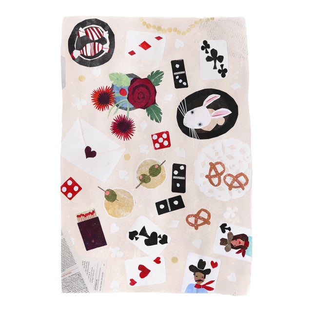 Abra Cadabra - Whimsical Abstract Still Life Collage Art on Paper Original Artwork by Maria C Bernhardsson For Sale