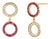 14k Yellow Gold Ruby and Diamond Circle Drop Earrings, 0.65ct, Pair For Sale