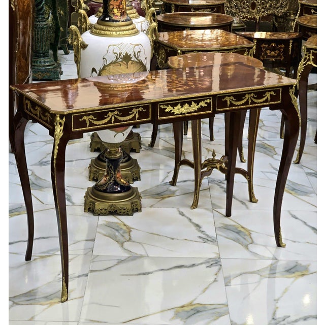 Rococo Rococo Style Console Table With Dark Brown Finish & Gold Leaf Details For Sale - Image 3 of 4