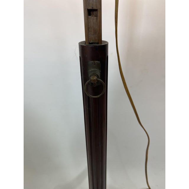 Adjustable 20th Century Louis XVI Mahogany Floor Lamp Table with Marble Top, France For Sale - Image 11 of 12