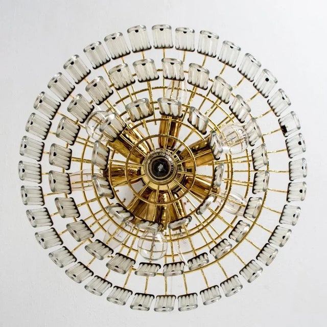 Clear Gold Glass Rod Chandelier by Sciolari, 1970s For Sale - Image 9 of 13