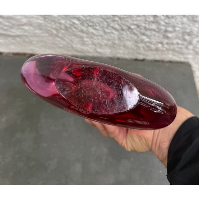 1960s ZBS Zelezny Brod Skol Miloslav Klinger Neodymium Bohemian Glass Vase 11” For Sale - Image 5 of 5