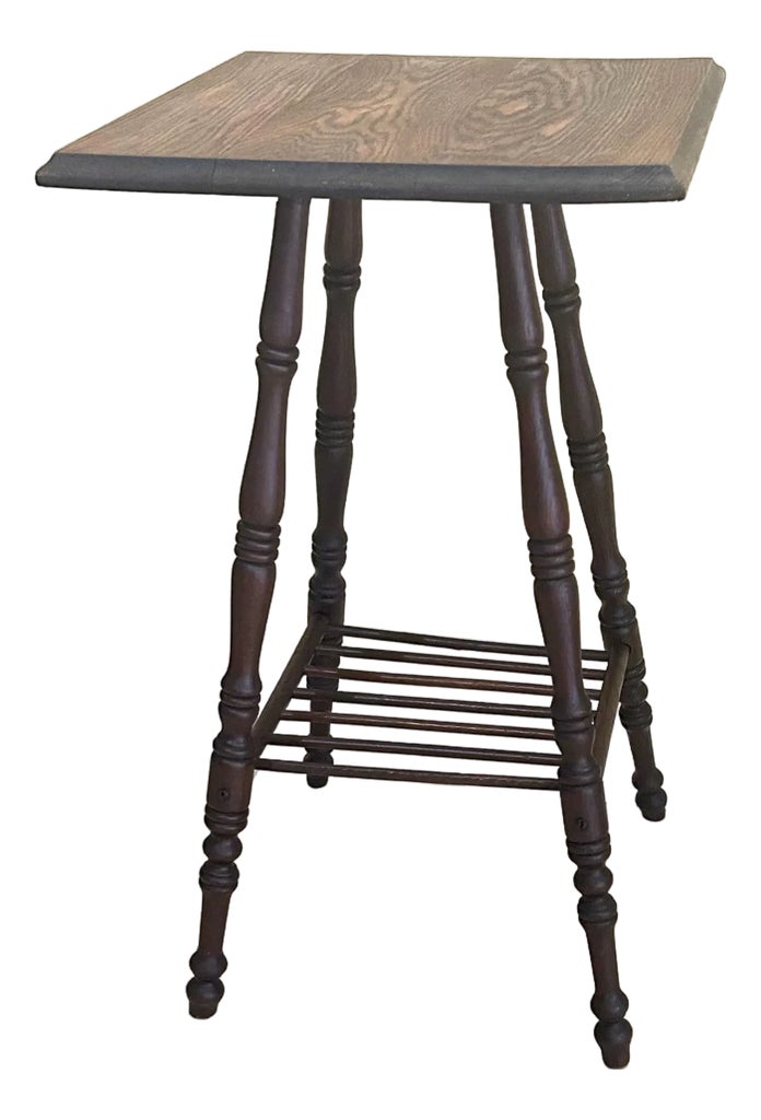 Turned leg antique table ろくろ脚 Vintage Turned Ornate Wood Table