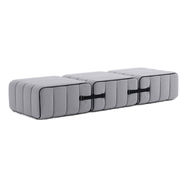 Curt Modular Set - Flexible Bench - Jet - 9803 (Grey) by Ambivalenz, Set of 3 For Sale