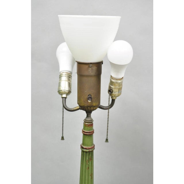 Mid 20th Century Hollywood Regency Tommi Parzinger Style Green Marble End Table Floor Lamp - Pair For Sale - Image 15 of 18