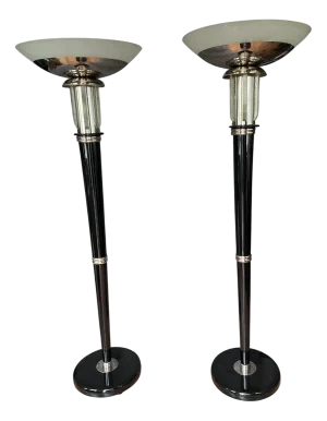 Art Deco Floor Lamps, France, 1920s, Set of 2