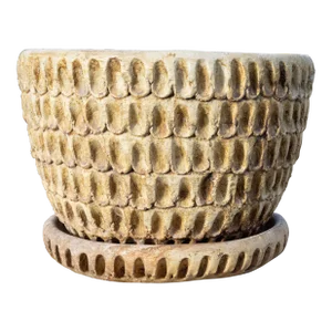 Mid-Century Thumb Pot Ceramic Planter and Saucer by Sam Trujillo Stan Bitters
