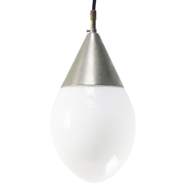 Round Drip Shape Opaline Glass Pendant attributed to Giso, Holland, 1950s For Sale - Image 6 of 6