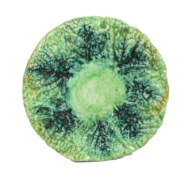 Green Garden Whimsy: Large Italian Ceramic Cabbage Tureen & Stand For Sale - Image 8 of 16