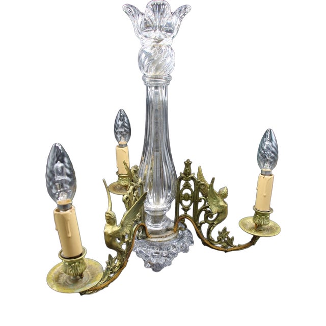 Crystal and Bronze Chandelier from the Baccarat Company, 19th Century For Sale