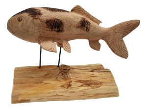 Wooden Sculpture of Koi Carp