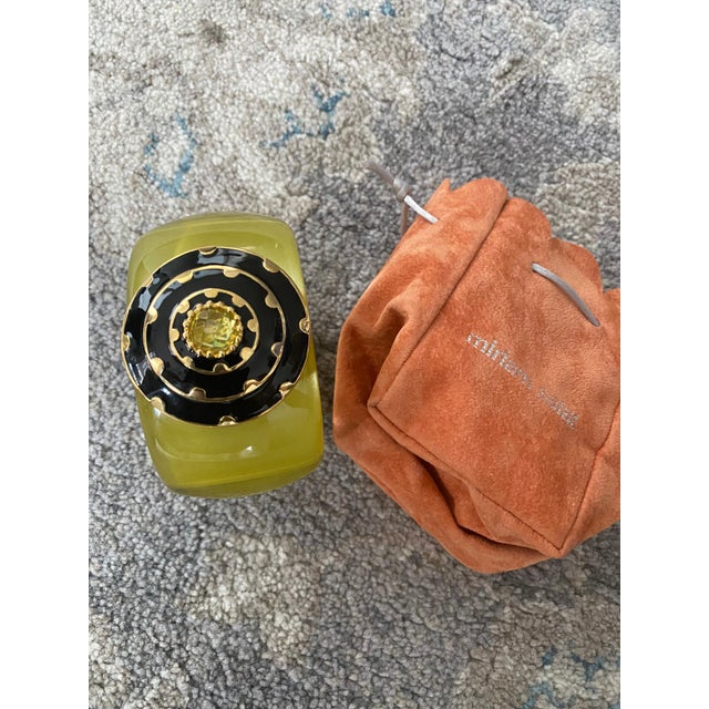 Miriam Salat Translucent and Frosted Vintage Golden Resin Cuff With Topaz For Sale - Image 17 of 18