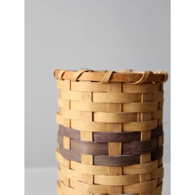 Vintage Hand-Woven Basket For Sale - Image 9 of 11