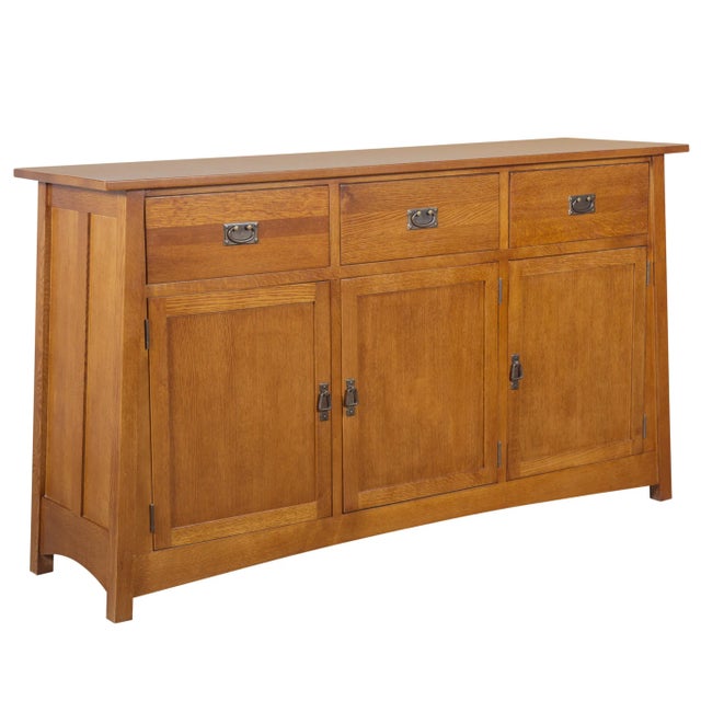 Crafters and Weavers Mission 3 Door & 3 Drawer Sideboard in Michael's Cherry For Sale - Image 11 of 11