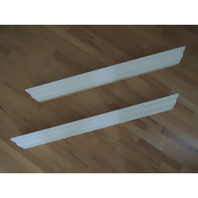 Pottery Barn 2 White Floating Shelves Use as Fireplace Mantel or Shelf - Pair of Ledges Nwot For Sale - Image 4 of 17