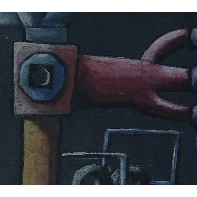 1940s John Reitz, Machines et outillages, 1945, Oil on Cardboard, Framed For Sale - Image 5 of 9