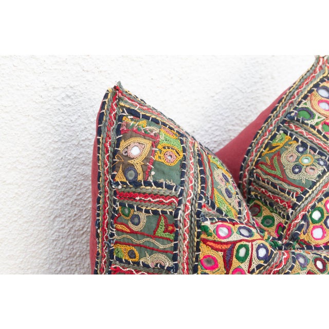 Tribal Antique Jeweled Medallion Jaisalmer Pillow For Sale - Image 3 of 6