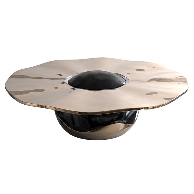 "Capriccio" Coffee Table With Bronze, Handcrafted For Sale - Image 4 of 8