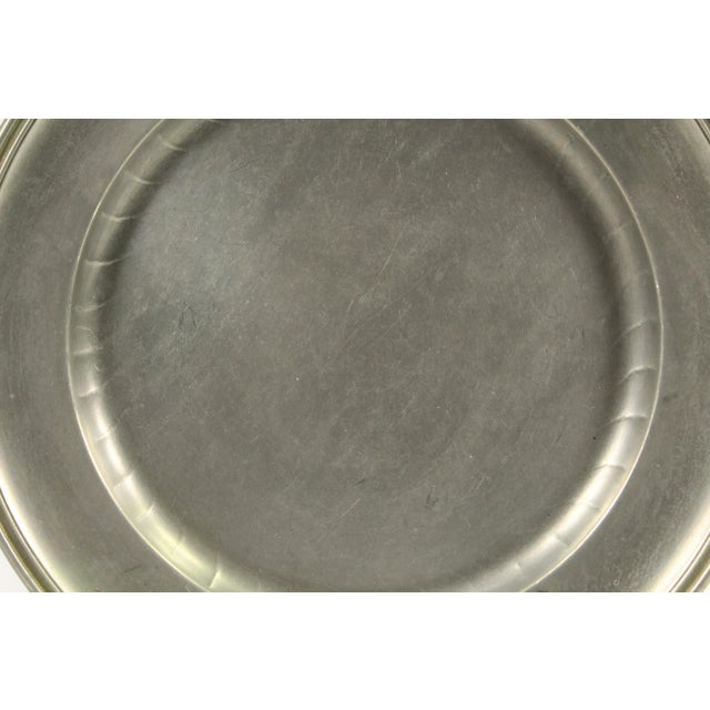 Metal 1900's Pewter Jugendstil Plate With Handles / Serving Dish GSK Fein Zinn For Sale - Image 7 of 11
