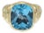 David Yurman Noblesse Blue Topaz 14k Gold 925 Silver Cable Ring For Sale