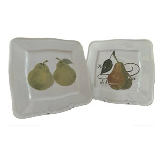 Pair of Pear Motif Platters For Sale