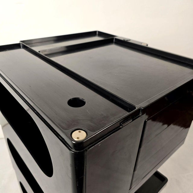 Mid Century Modern, Joe Colombo, Black Boby Trolley Cart 1970, Italy For Sale - Image 9 of 13