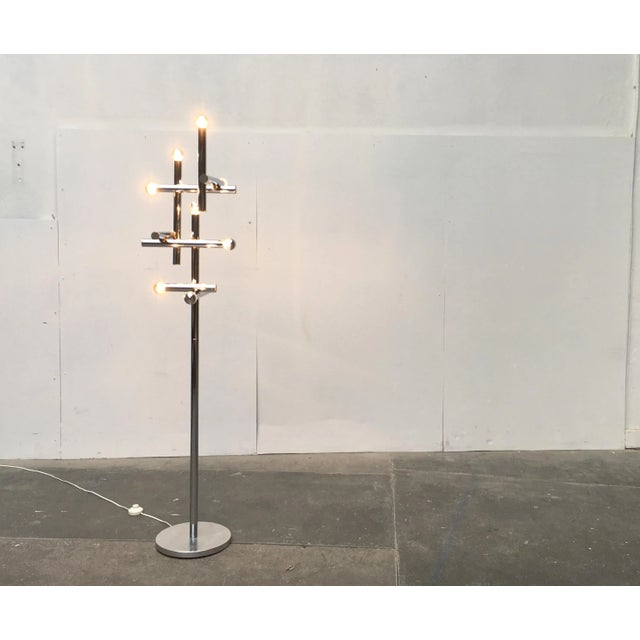 Silver Swiss Space Age Floor Lamp from Temde For Sale - Image 8 of 18