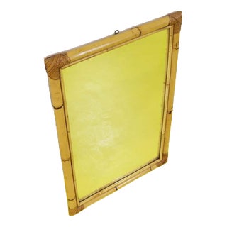 Rectangular Mirror with Natural Woven Bamboo Frame For Sale