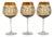 Vintage Bohemian Amber Cut-to-Clear Wine Glasses, 1950s, Set of 3 For Sale