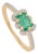 Art Deco Zambian Emerald & Diamond Halo Ring Size 5 in 14k Yellow Gold For Sale