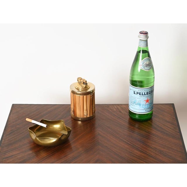 Elegant and unique ashtray in solid brass, designed and produced by Bellotto in Italy during the 1970s. It is signed on...