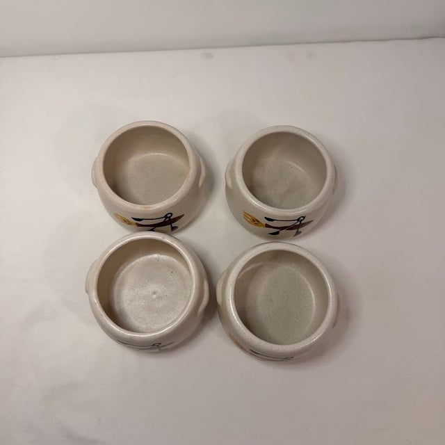 1970s Vintage Mid Century Modern West Bend Speckled Stoneware Bean Pots - Set of 4 For Sale - Image 5 of 10