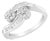 14K White Gold Round and Baguette Diamond Bypass Ring (1/2 cttw, H-I Color, I1-I2 Clarity) - Ring Size 6 For Sale