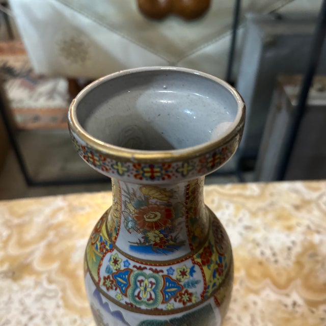 Vintage Small Asian Ceramic Satsuma Inspired Vase For Sale In Atlanta - Image 6 of 8