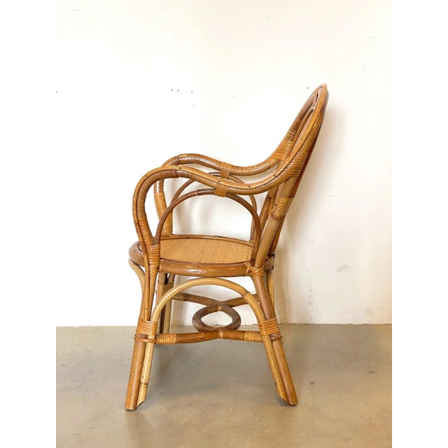 Set of Wicker & Bamboo Armchairs, 1970s For Sale - Image 5 of 15