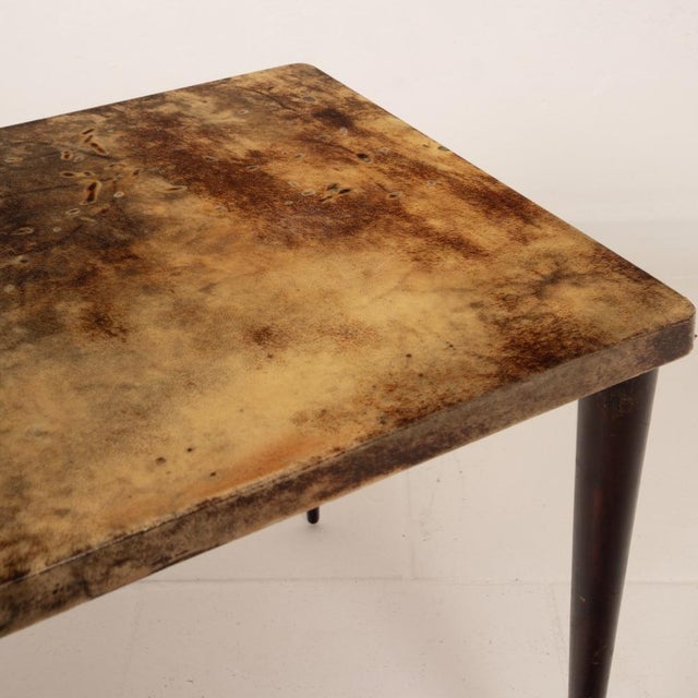 Low Rectangular Model 825 Coffee Table in Parchment by Aldo Tura, 1950 For Sale - Image 14 of 18