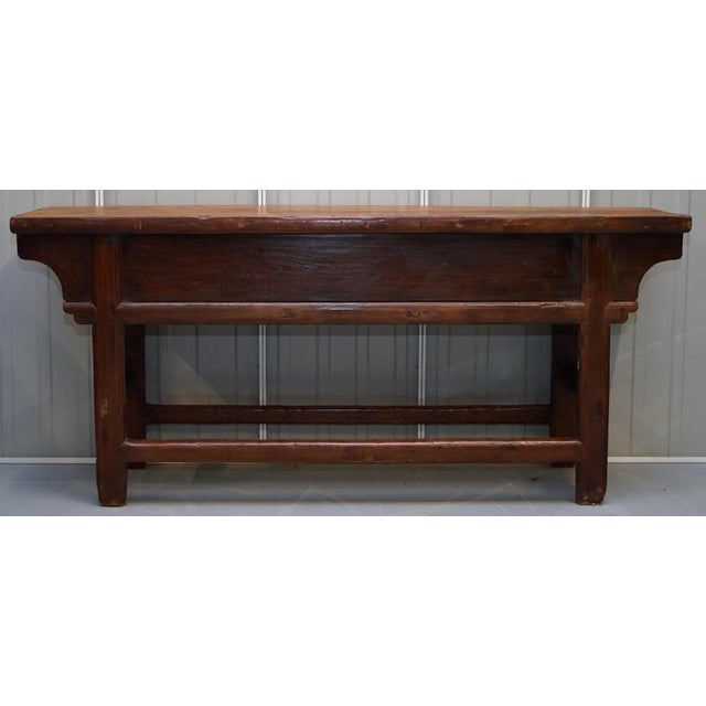 Antique Chinese Temple Altar Sideboard with Cupboards in Solid Teak For Sale - Image 15 of 17