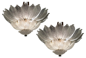 Vintage Venetian Ceiling Lights in Murano, 1990, Set of 2