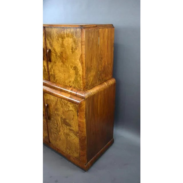 Art Deco Burr Walnut Cocktail Cabinet, 1930s For Sale - Image 4 of 10