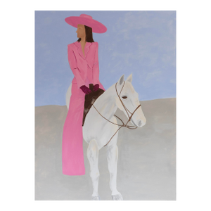 Original Pink Cowgirl on Horseback Acrylic Painting
